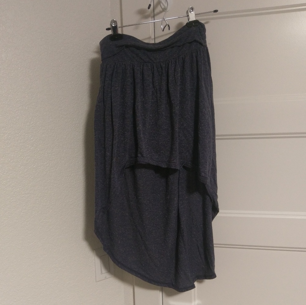 Blue heathered hi lo skirt